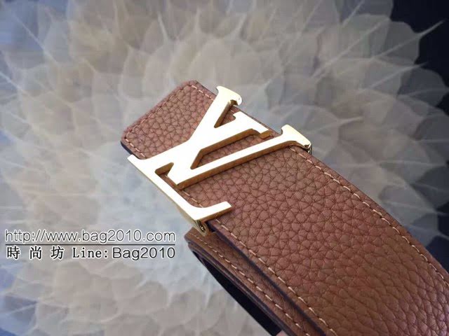 LV新款男士皮帶 路易威登荔枝紋精品腰帶  jjp2241